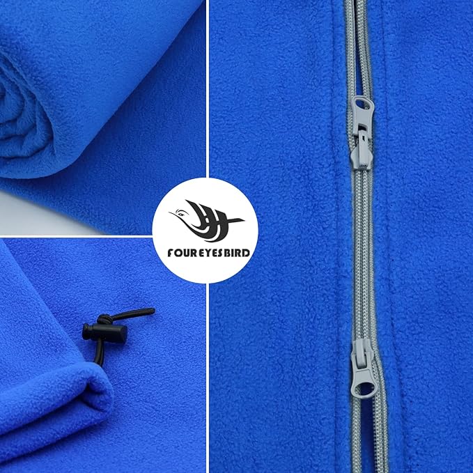 Fleece Sleeping Bag Liner 75 Long Zipper Microfiber Fleece Travel Single Sleeping Bag Camping Blanket Indoor Outdoor Blanket for Adults &amp Children