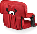PICNIC TIME Disney Minnie Mouse Ventura Reclining Stadium Seat with Back Support Bleacher Seat Beach Floor Chair (Red) Disney Minnie Mouse - Red 20 x 2 x 32