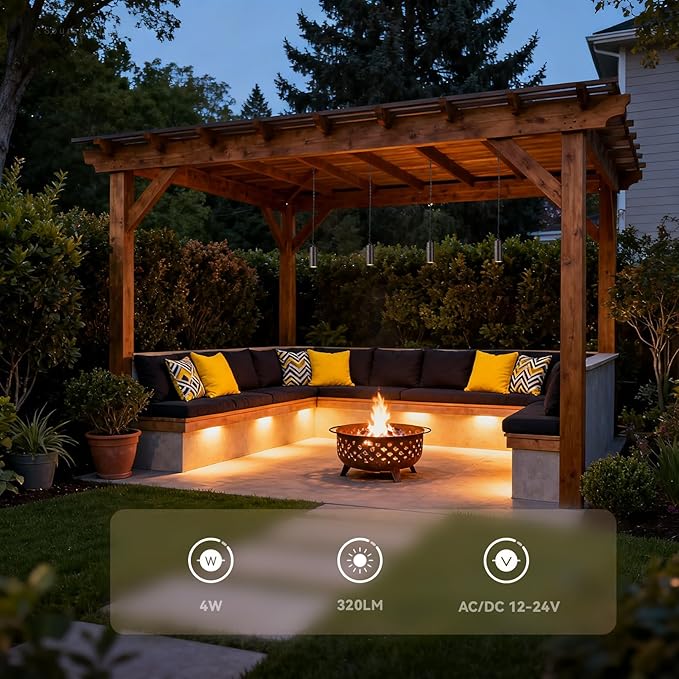 LEONLITE 5CCT Low Voltage Hanging Landscape Lights 12V Hanging Tree Lights ETL Listed LED Outdoor Pendant Light for Gazebo Pergola Garden Aluminum IP65 Oil Rubbed Bronze Pack of 4