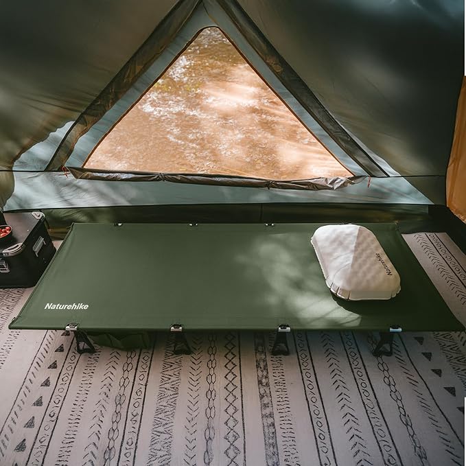 Naturehike Extra Wide GreenWild Camping Cot Folding Lightweight Camp Cot Bed Portable Sleeping Bed for Backpacking Travel Beach Home