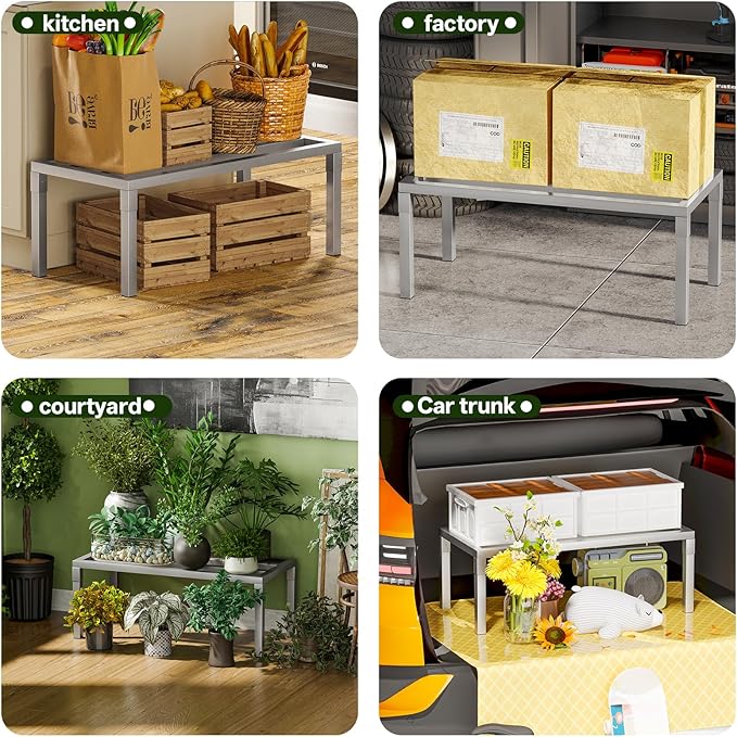 Aluminum Dunnage Rack 36 L x 20 W x 12 H 1650 lbs Load Capacity Commercial Food-Grade Floor Shelving for Patio Restaurant Kitchen Supermarket Garage.