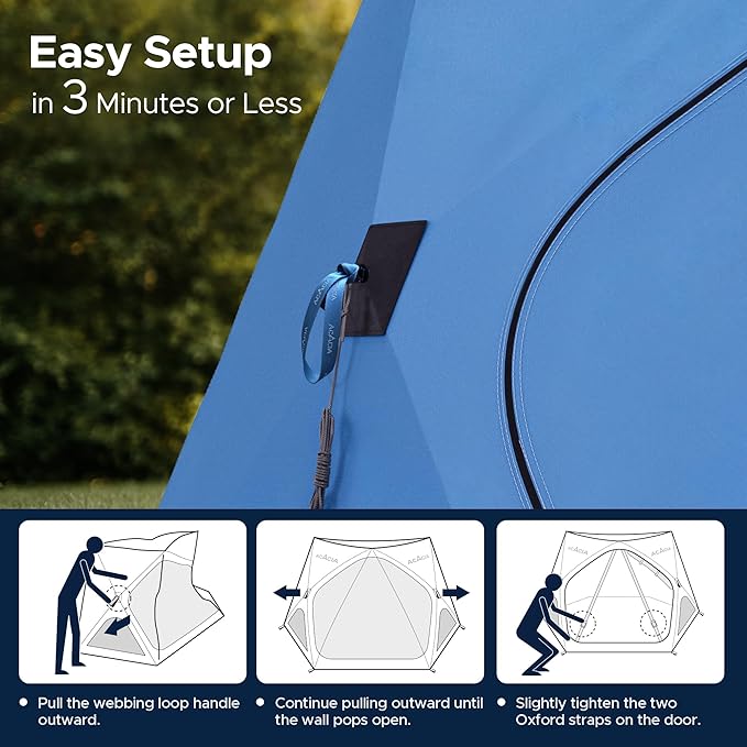 Acacia Beach Tent Sun Shelter | 4-Person Portable Camping Tent with UPF 50+ Protection | Easy Setup Pop up Sun Shade | 10×10ft Privacy Sunshade for Camping &amp Backyard