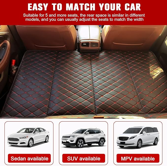 QSTNOLOGY Non Inflatable Truck Bed Air Mattress Folding Portable Car Back Seat Bed Car Travel Camping Mattress for Sleeping for Car/SUV/Truck(50.7 L x 31.2 W)