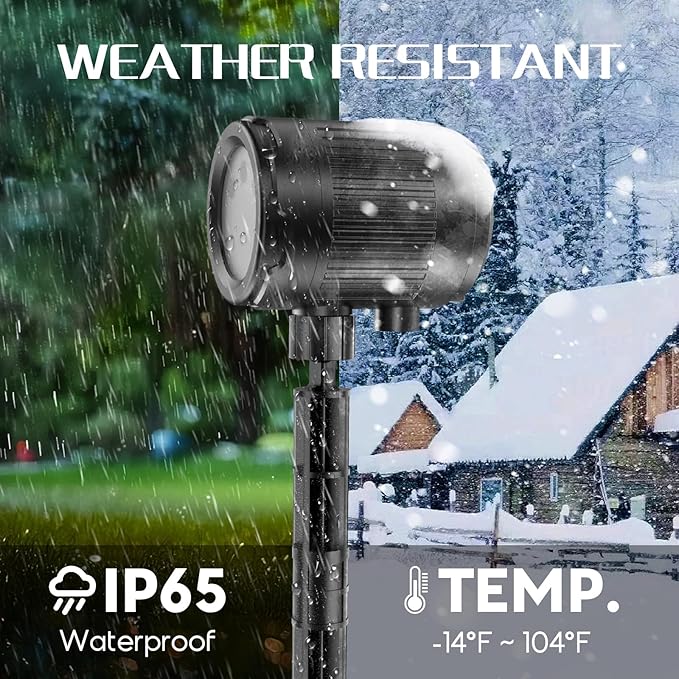 Christmas Projector Lights Outdoor 3 Color Firefly Light Show IP65 Waterproof Light Projector Outdoor with Remote Control and Timer Indoor Projection Lights for House Garden Holiday Xmas Decor