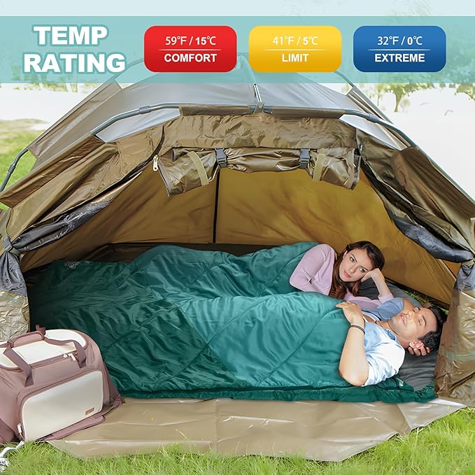 AGEMORE Sleeping Bag for Adults Single and Double Size Lightweight Waterproof XXL Sleeping Bag for Adults Kids Couples Camping Hiking Backpacking Or Traveling Warm &amp Cold Weather