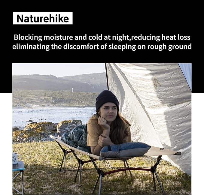 Naturehike ArmyWild Folding Camping Cot Height Adjustable Ultralight Backpacking Cot Portable Camping Bed for Camping Hiking Travel Home