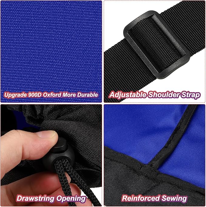PATIKIL 47 Inch Camp Chair Replacement Bags 2 Pack Heavy Folding Camping Chair Bag 900D Oxford Large Mouth Storage Bags with Shoulder Strap for Travel Camping Blue