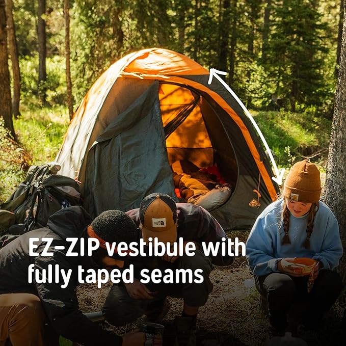 Kelty Grand Mesa 2P or 4P Backpacking Tent – 3 Season Camping Thru Hiking Shelter Aluminum Pole Frame Single Door + Vestibule 2024 Model
