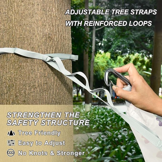 Camping Hammock Outdoor Hammocks for Outside Bow Love Heart Beach Trees Portable Lightweight with Pockets Tree Straps Indoor