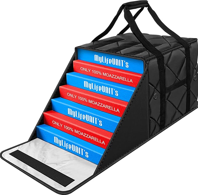 MyLifeUNIT Pizza Bag for Delivery Thermal Insulated Pizza and Food Delivery Bag 16 x 16 x 14 Pizza Warmer Bag Holds 6-7 Large 14 Pizza Boxes Hot Pizza Carrier Insulated Bags