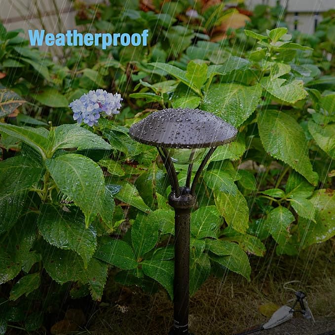GOODSMANN Low Voltage Path Lights Landscape Lighting 1 Watt LED 60 Lumens Flood Lights with Metal Stake for Garden Yard Patio Area Outdoor Lighting (4 Pack) 9920-2104-04