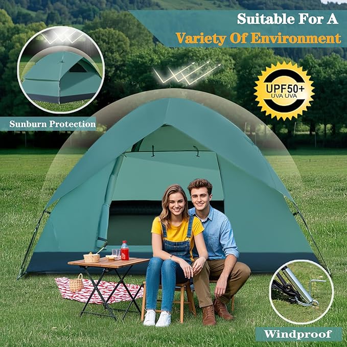 Camping Tent for 2/4/6 Person Dome Camping Tent with Removable Rainfly Waterproof &amp Windproof Tent Double Layer Family Tents Easy Setup Tent for Hiking Backpacking Picnic