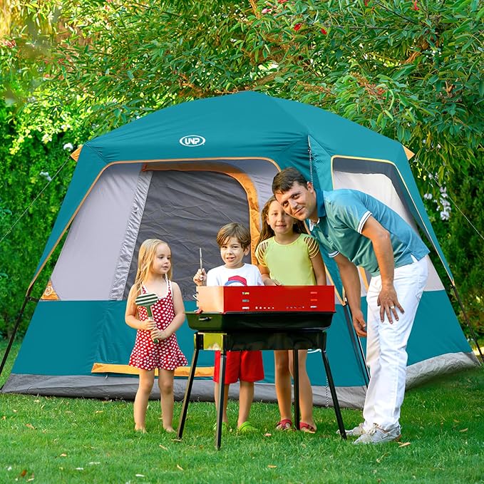 UNP 2/4/6/8 Person Tent Portable Cabin Tent Camping Tent 4-Person Easy Set Up Waterproof with Top Rainfly for Outdoor Camping/Hiking