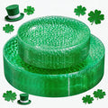 Rubtlamp 60Pcs Green Plastic Plates Heavy Duty St Patricks Day Plates With Hammered Design Green Party Disposable Plate Include 30 Dinner Plate 30 Salad Platos Fancy Plastic Platos For Easter