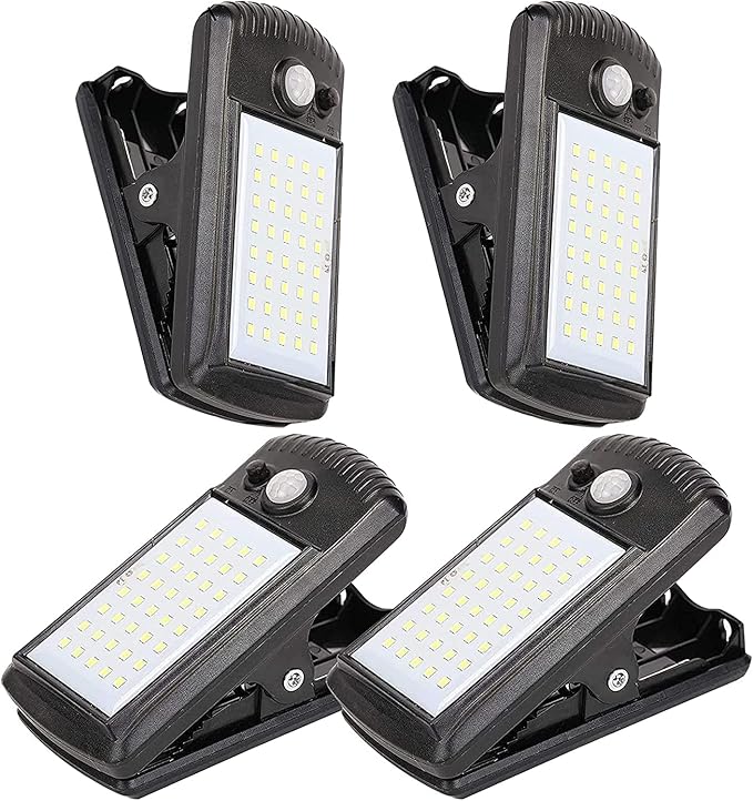 YJFWAL 4 Pack Solar Lights Outdoor 40 LED 3 Modes Clip on Lights Outdoor Solar Security Light Solar Motion Sensor Lights IP 65 Waterproof Solar Wall Lights for Backyard Garage Deck Garden Fence