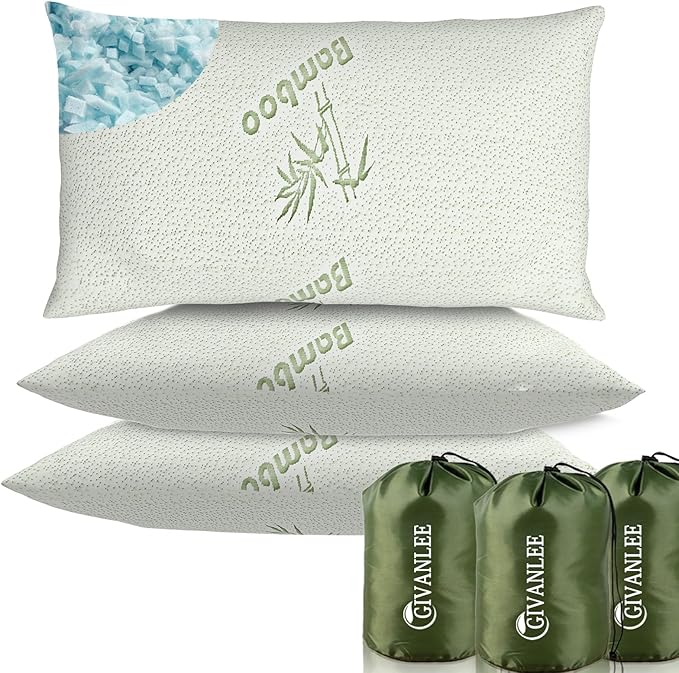3 Pack Camping Pillow for SleepingShredded Memory Foam Travel Pillow Compact &amp Packable with Storage BagSoft CoverSmall Pillow for Backpacking Hiking Gear &amp Accessories