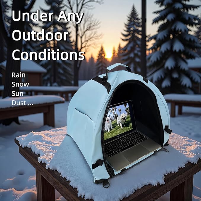 Laptop Sunshade Tent &amp Bag Portable Case for Working Outside | Anti-Glare | Water Resistant | for 13-18 inch Laptop| Portable Privacy Screen Hood | Cubicle Shade for Laptop
