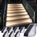 JSOT Solar Step Stair Lights Outdoor Yard Decor 8 Pack IP65 Waterproof Deck Lighting for Outside Solar Powered Solar Garden Light Decor for Fence Backyard Front Porch Step Balcony Wall Patio