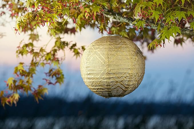 Allsop Soji Stella Market - 12 Handmade LED Outdoor Solar Lantern - Bronze