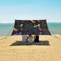 ALAZA Rainbow Cat Paw Prints Beach Tent Sun Shelter UPF50+ Protection Beach Shade Canopy w/ 4 Sandbags for Outdoor Camping Fishing Backyard Fun Picnic 10x9 ft