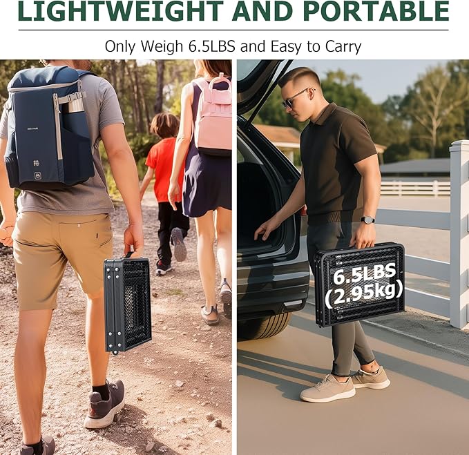 JiGiU Folding Camping Table Height Adjustable Aluminum Alloy Foldable Pinic Table 180lbs Capacity with Handle Stable Triangle Feet for Outdoor Indoor Hiking Camp BBQ Beach (Black Iron Mesh Tabletop)