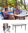 KingCamp Oversized Camping Folding Chair Heavy Duty 450 LBS with Lumbar Support&ampFolding Camping Table Aluminum Roll-Up Camp Table