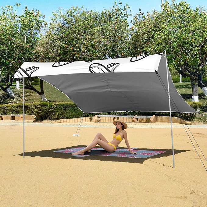 Airplane Camping Sun Shelter Beach Tent Portable Beach Sun Shade Outdoor Canopy for Camping Trips Fishing Picnic