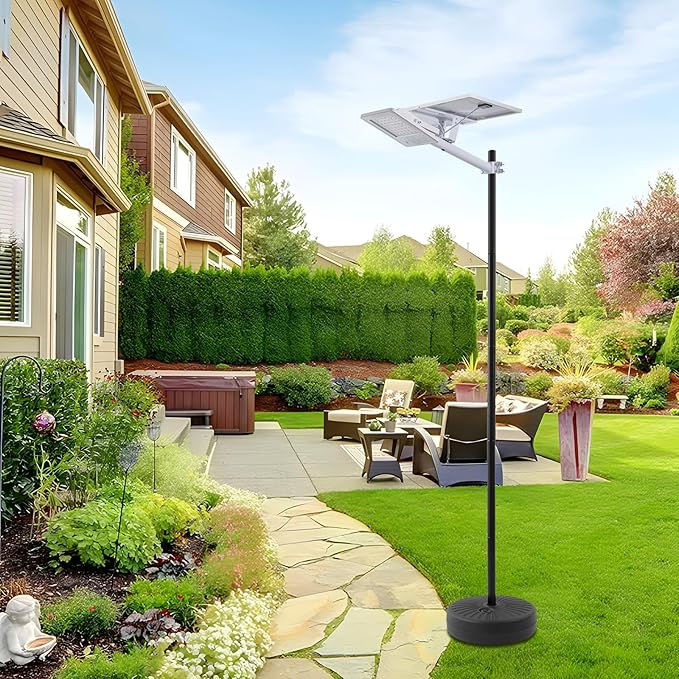 Street Light Pole 8.5FT 48mm Split Street Lamp Post for Outdoor Street Courtyard Parking Lot Moveable Lighting Post Fixtures with Stable Base Patio Lighting Poles