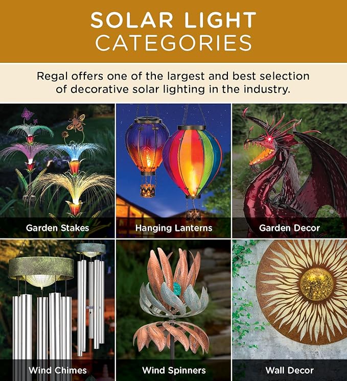 Regal Art &amp Gift Solar Flower Shadow Lantern Outdoor Waterproof Garden Décor Ideal Gift for Women Mom Grandma – Hanging Metal Solar Lights for Yard Patio Backyard Porch Red