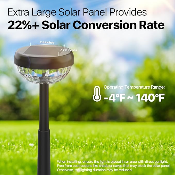 Ensenior 10-Pack Solar Lights Outdoor Auto ON/Off 6500K LED Solar Garden Lights for Pathway Yard Patio Walkway Flower Bed Halloween Christmas Landscape Lighting IP65 Waterproof Flag Lights