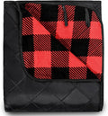 REDCAMP Extra Large Waterproof Stadium Blanket for Cold Weather Soft Warm Fleece Camping Blanket Windproof for Camping Hiking Traveling Picnic Sports 79x 79 Red and Black Grid