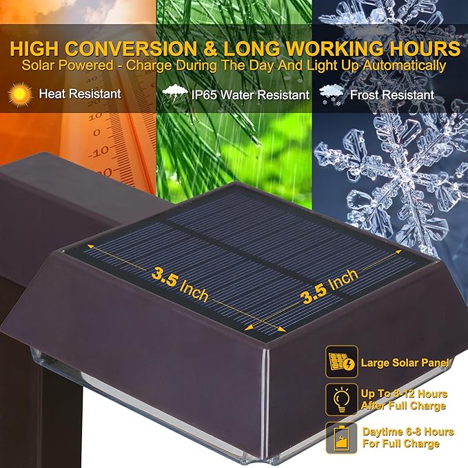 Bobcat Solar Pathway Lights Outdoor Super Bright 300 lumens with 2-in-1 Warm White and Daylight Color Modes Solar LED Lights Outdoor Waterproof for Path Sidewalk Driveway or Walk Way Light(4 Pack)