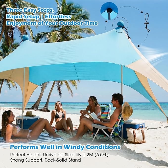 6 Pack Replacement Beach Tent Poles 6.5ft Canopy Foldable Poles with Foam Ball for Accessories Camping Hiking Backpacking Parties