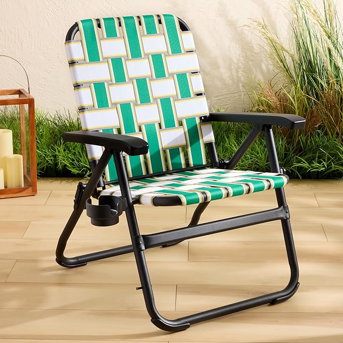 Tommy Bahama Retro Charm Backpack Strap Lawn Chair Durable Lightweight and Comfortable Outdoor Seating Green
