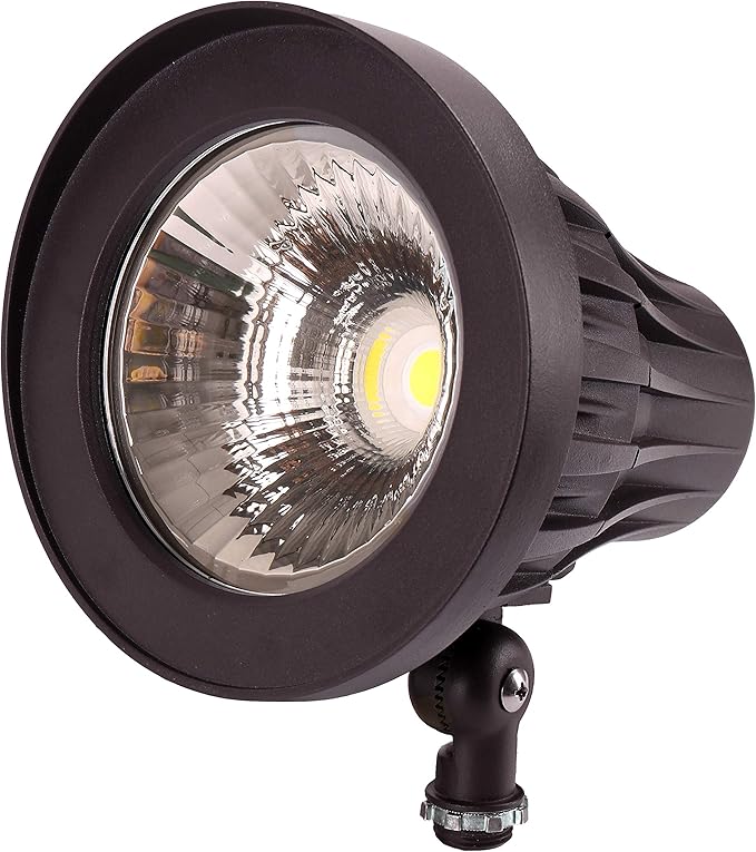 GKOLED 20W Bullet/Round Outdoor Spotlight 20° Narrow Beam Angle Light 2400 Lumens Aluminum Waterproof Flag Pole Lights 4000K Cool White 120-277V AC UL Listed and DLC Qualified 5 Years Warranty