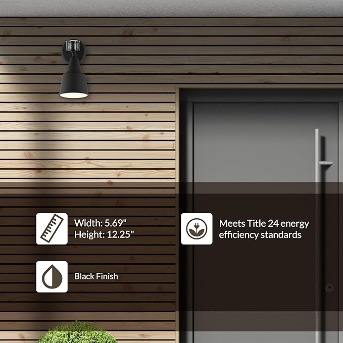 Generation Lighting 1-Light Traditional Outdoor Wall Flood Light Black 8560701PM-12 Outdoor Lights Make Charming Wall Lamps for Outdoor Decor Wall Light Fixture Uses Standard or LED Light Bulb