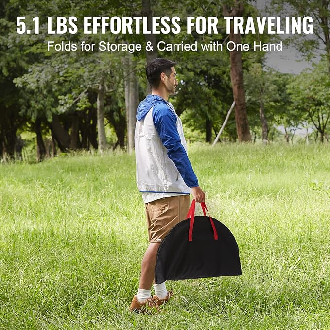 VEVOR Folding Camping Table Outdoor Portable Fold Up Lightweight Side Table for BBQ Tailgating Picnic Travel Hiking Fishing