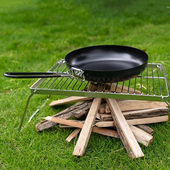 Folding Barbecue Table Stainless Steels Grilling Table With Legs Camping Tables Foldable Camping Equipment Stove Rack
