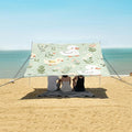 Cartoon Duck Light Green Camping Sun Shelter Beach Tent Portable Beach Sun Shade Outdoor Canopy for Camping Trips Fishing Picnic