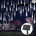 Brightown Meteor Shower Lights 20 Tubes 16 Inch 720 LED Solar Christmas Lights Outdoor Waterproof Snow Cascading String Lights for Outside Christmas Halloween House Tree Decoration Cool White
