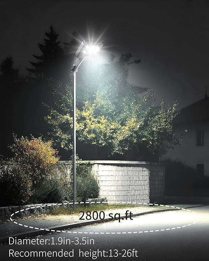 Ofuray Of-5000W Solar Street Lights Outdoor 6500K Commercial Dusk to Dawn Flood Light with Motion Sensor IP67 Waterproof 60LED High Power Security Lighting for Parking Lot Yard