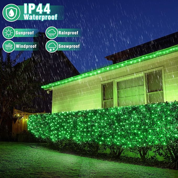 165FT 500 LED Outdoor String Lights Connectable St Patricks Day Lights Waterproof with 8 Modes Plug in Clear Wire Twinkle Lights for Indoor Bedroom Garden Wedding Patio Decorations Green