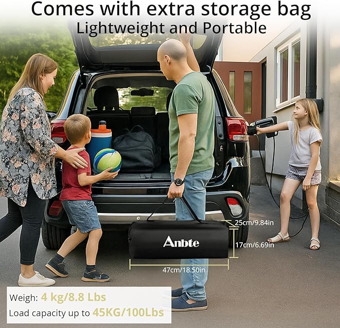 Anbte 3ft Aluminum Roll Top Camping Table Max 27.5 2 Adjustable Height Folding Camping Table Waterproof with Storage Net and Bag for BBQ Picnic Tailgating Backyard RV Travel 32.2” x 16” Pure Black