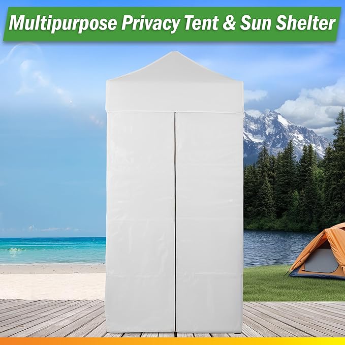Pop Up Changing Tent - 46.5” Steel Frame Canopy Sun Shelter Pool Cabana Portable Changing Room or Privacy Tent for Camping Toilet or Portable Shower - Camping Essentials by Wakeman Outdoors (Black)