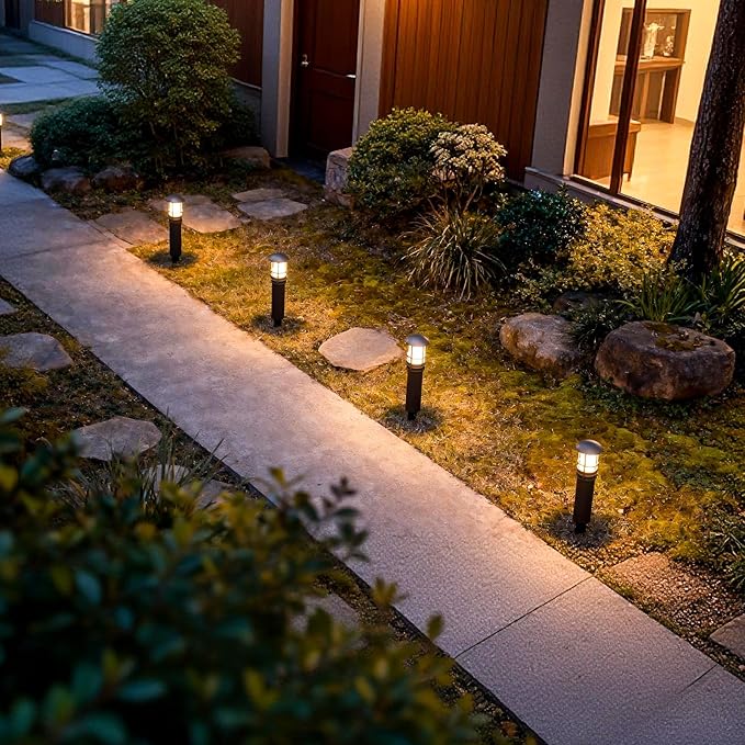 VENUS MANUFACTURING 16Pack 12V Low Voltage Bollard Light Kits 3 Watt LED Landscape Lighting 3000K Warm White Weatherproof Outdoor Black Pathway Lights for Walkway Driveway Yard &amp Lawn