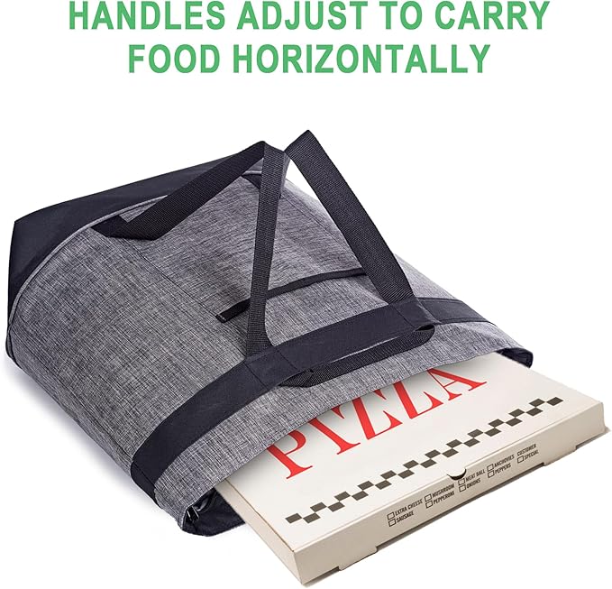 BeeGreen Insulated Cooler Bag with Handles Oversized Sturdy Leakproof Freezer Shopping Tote for Groceries Heavy Duty Thermal Food Delivery Bag Charcoal