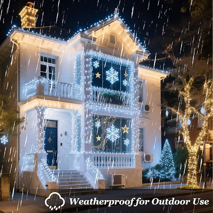 1500 LED Christmas Lights Outdoor with 12 Modes 470FT Green Wire Christmas String Fairy Lights with Timer &amp Dimmable Waterproof Twinkle Tree Lights for House Party Wedding Xmas Decor Cool White