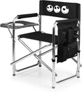 Picnic TIME Disney Nightmare Before Christmas Jack Sports Chair with Side Table Folding Beach and Camp Chair Portable Outdoor Chair with Carry Strap and Storage Pockets (Black)