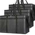 Bodaon 3-Pack Insulated Food Delivery Bag XXXL Pizza Cooler Bags Rideshare Delivery Bag Thermal Cold/Hot Styrofoam Carrier for Catering/Shopping/Travel/Car Warmer/Frozen