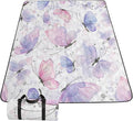 Outdoor Picnic BlanketPortable Sandproof Waterproof Picnic MatPink Butterfly Printed Camping Beach Mat for Sand and Wet Grass Hiking (Pink Butterfly S)